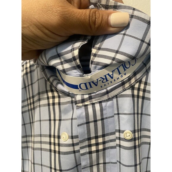 Burberry London Blue Novacheck Print Men's Button Down Dress Shirt XL NWOT - Picture 3 of 7
